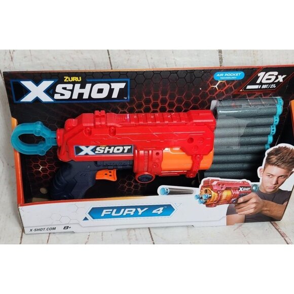 Zuru X-Shot Fury 4 Toy Gun – 16-Dart Blaster with Air Pocket Technology for Kids - Picture 3 of 9